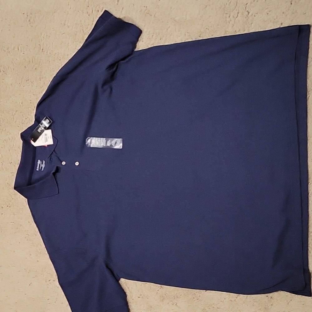 NWT New St. John's Bay 3XLT XXXLT Pique Polo Short Sleeve Heather's Dark Blue